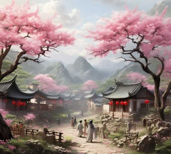 陶渊明桃花源记解读，揭秘笔下理想仙境,桃花源记原文解析，陶渊明笔下的人间仙境,魅力,第1张