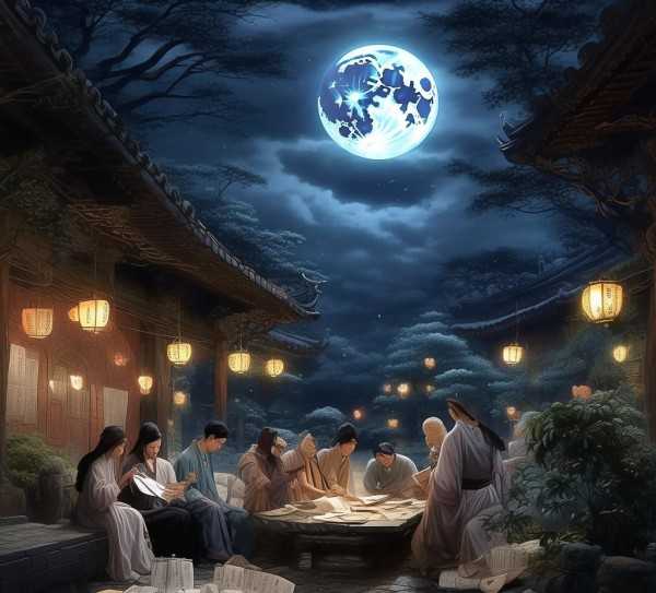 中秋月韵，古风诗词里的团圆颂歌,月圆人聚，古韵悠长——中秋诗词名句赏析,诗意,智慧,诗句,第1张
