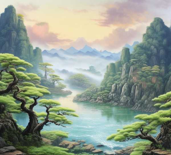 王湾笔下次北固山下的诗意山水长卷,次北固山下—王湾诗意盎然的山水画卷,魅力,诗意,画卷,第1张